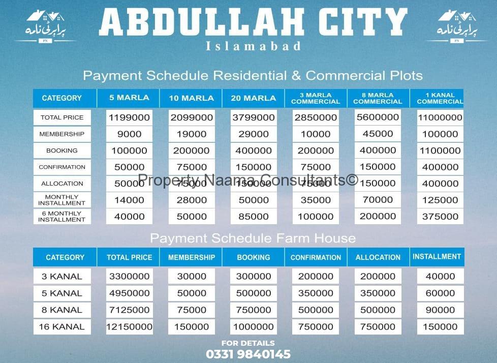 Abdullah City Payment Plan