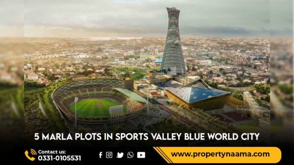 5 Marla Plots in Sports Valley Blue World City